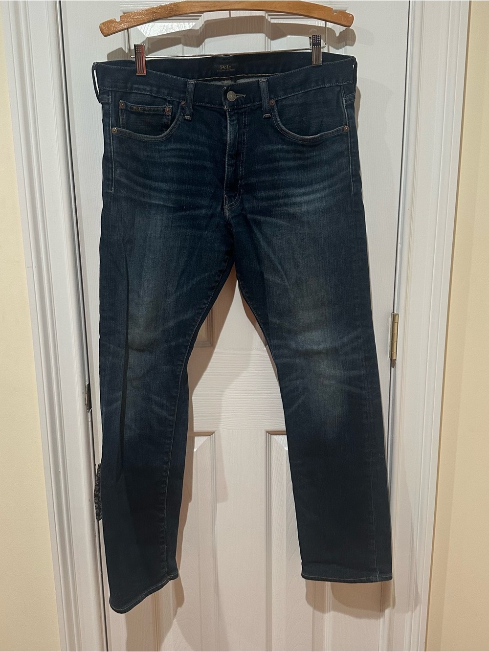 Polo by RL Men's Dark Blue Varick Slim Straight Denim Jeans, 34x30